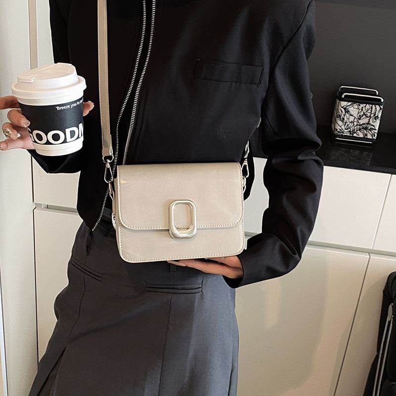 Crossbody Faux Leather Flap Bag