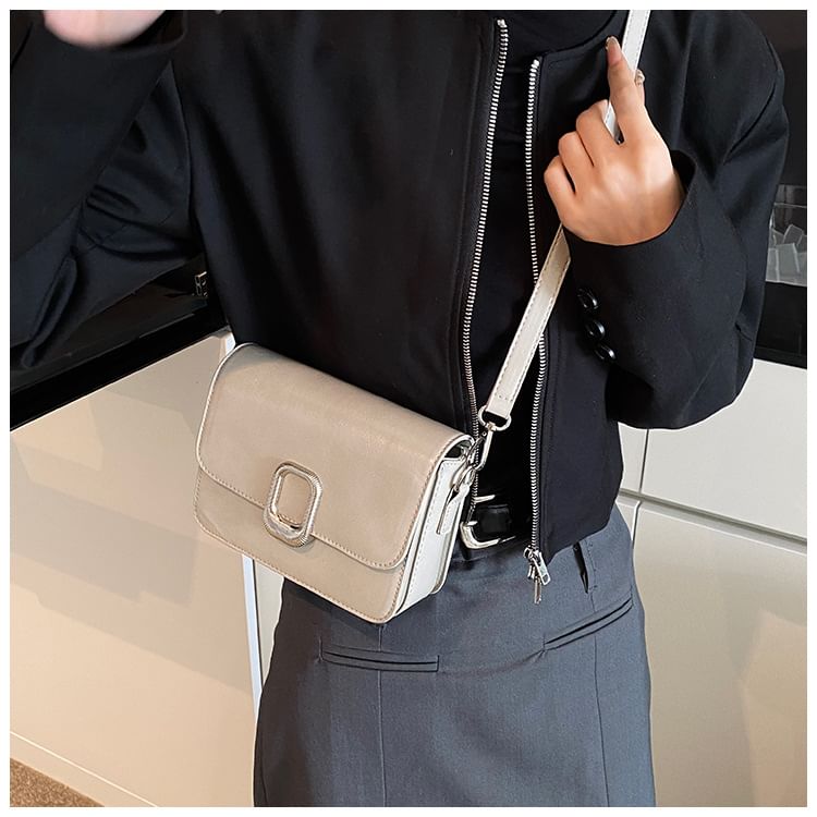 Crossbody Faux Leather Flap Bag