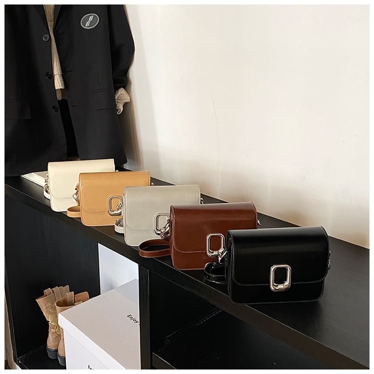 Crossbody Faux Leather Flap Bag
