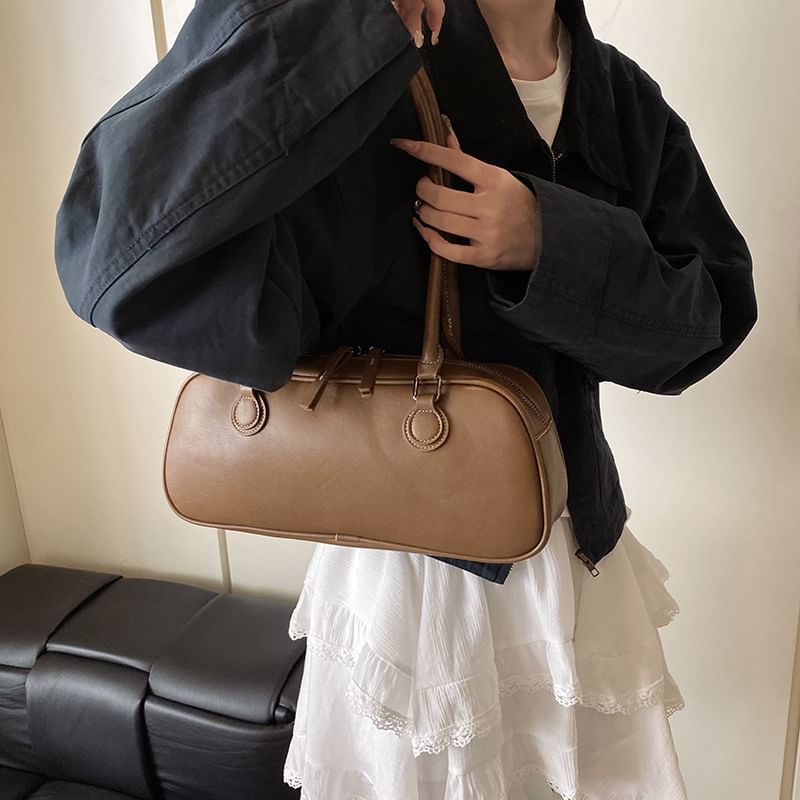 Bag Leather Faux Plain Shoulder