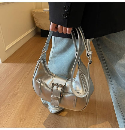 Bucked Leather Faux Shoulder Bag