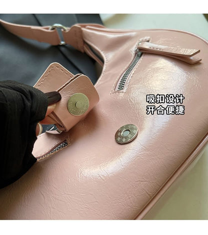 Bucked Leather Faux Shoulder Bag