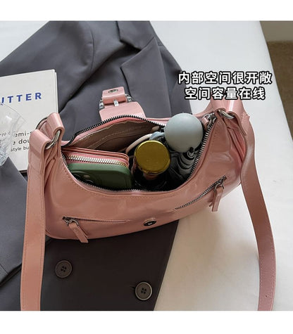 Bucked Leather Faux Shoulder Bag