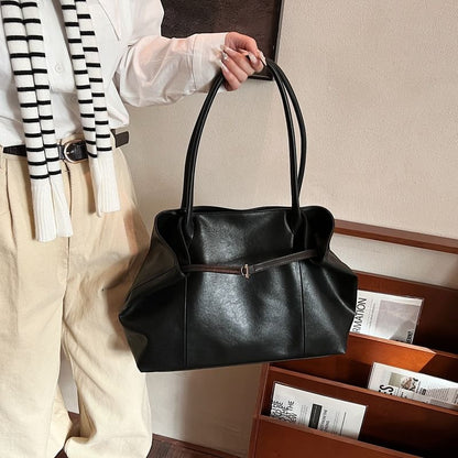 Tote Plain Bag Leather Faux
