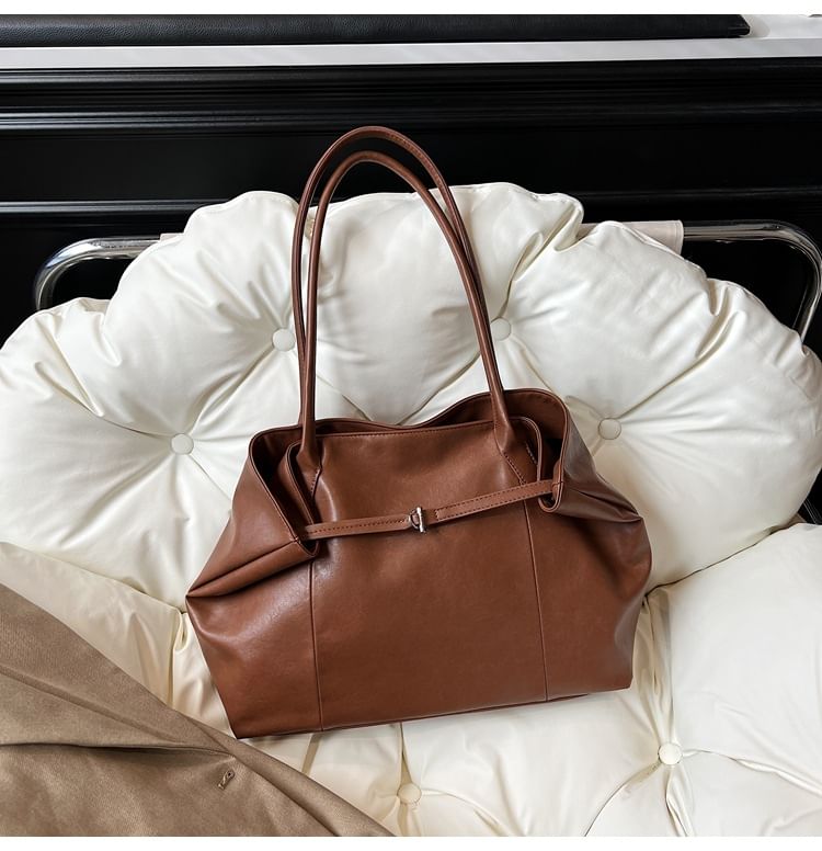 Tote Plain Bag Leather Faux