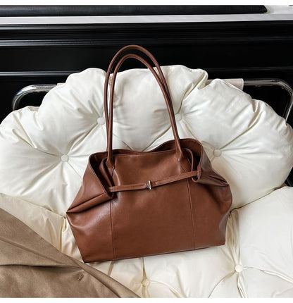 Tote Plain Bag Leather Faux