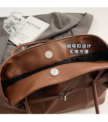 Tote Plain Bag Leather Faux