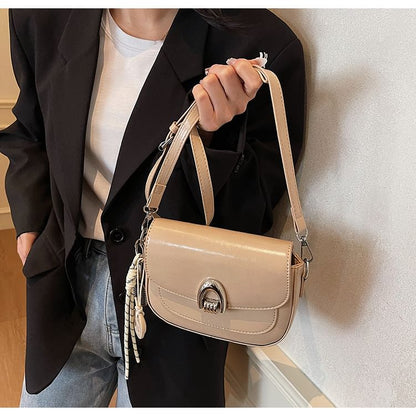 Faux Leather Crossbody Bag Flap