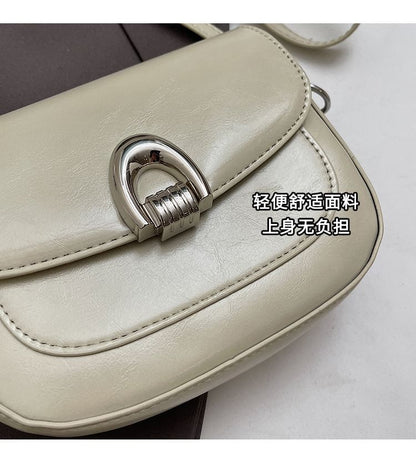 Faux Leather Crossbody Bag Flap