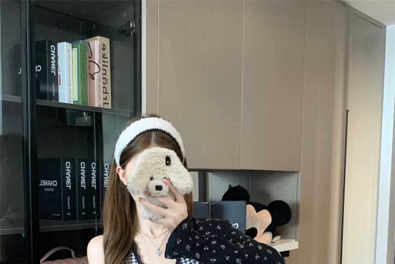 Dress / Floral Print Mini Panel Top Plaid Cardigan Crop Cami