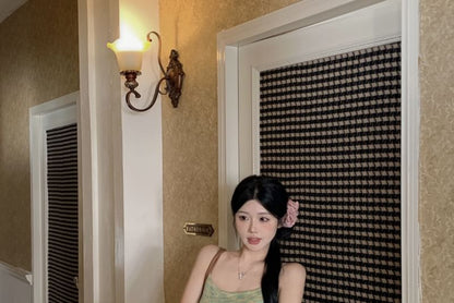 High / Knit Top Rise Skirt Camisole Maxi Melange Pencil