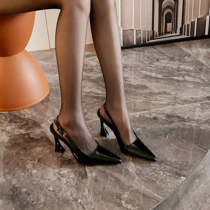 Heel High Pumps Buckled Slingback