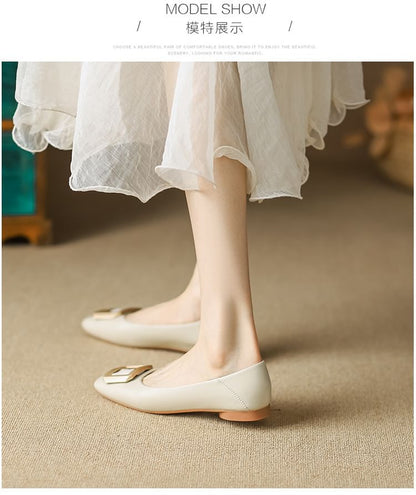 Flats Square-Toe Buckled