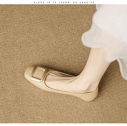 Flats Square-Toe Buckled