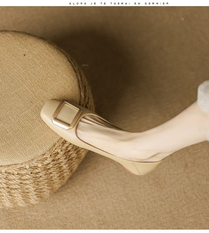 Flats Square-Toe Buckled