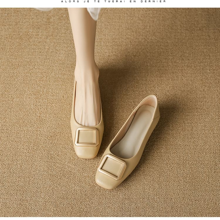 Flats Square-Toe Buckled