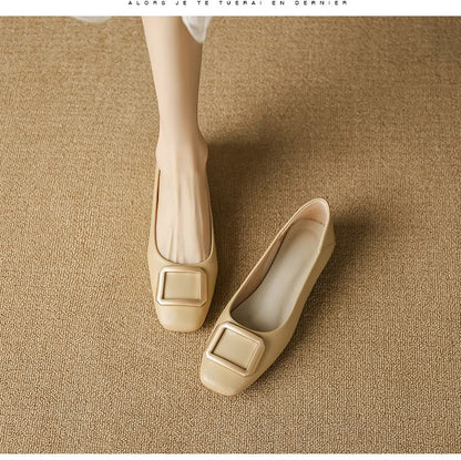 Flats Square-Toe Buckled