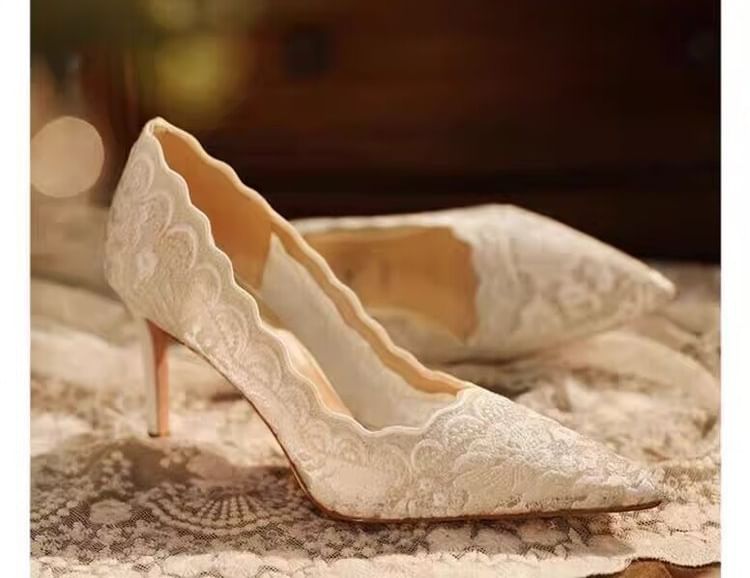 Lace Pumps Heel Stiletto