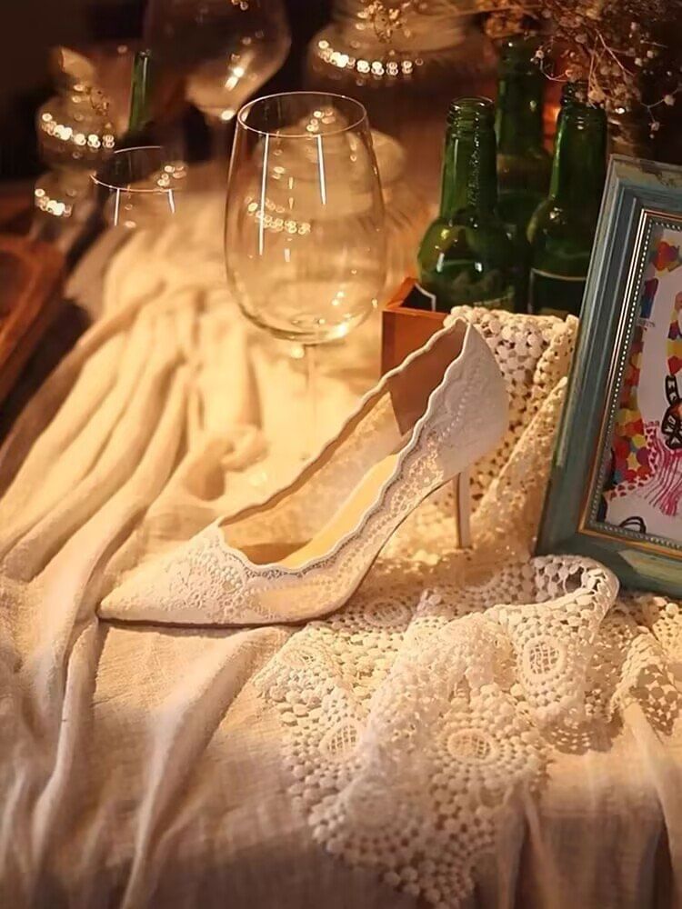 Lace Pumps Heel Stiletto