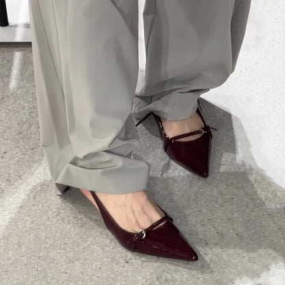 Low Buckle Pumps Stiletto Heel