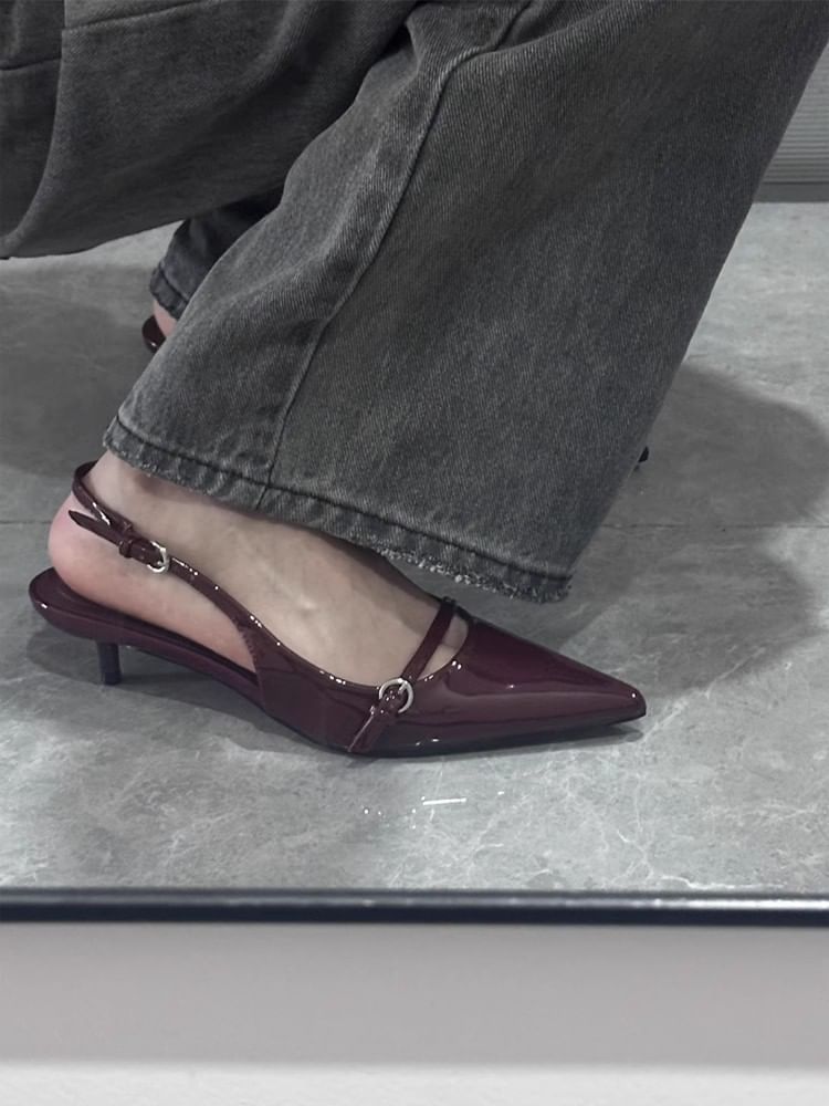 Low Buckle Pumps Stiletto Heel