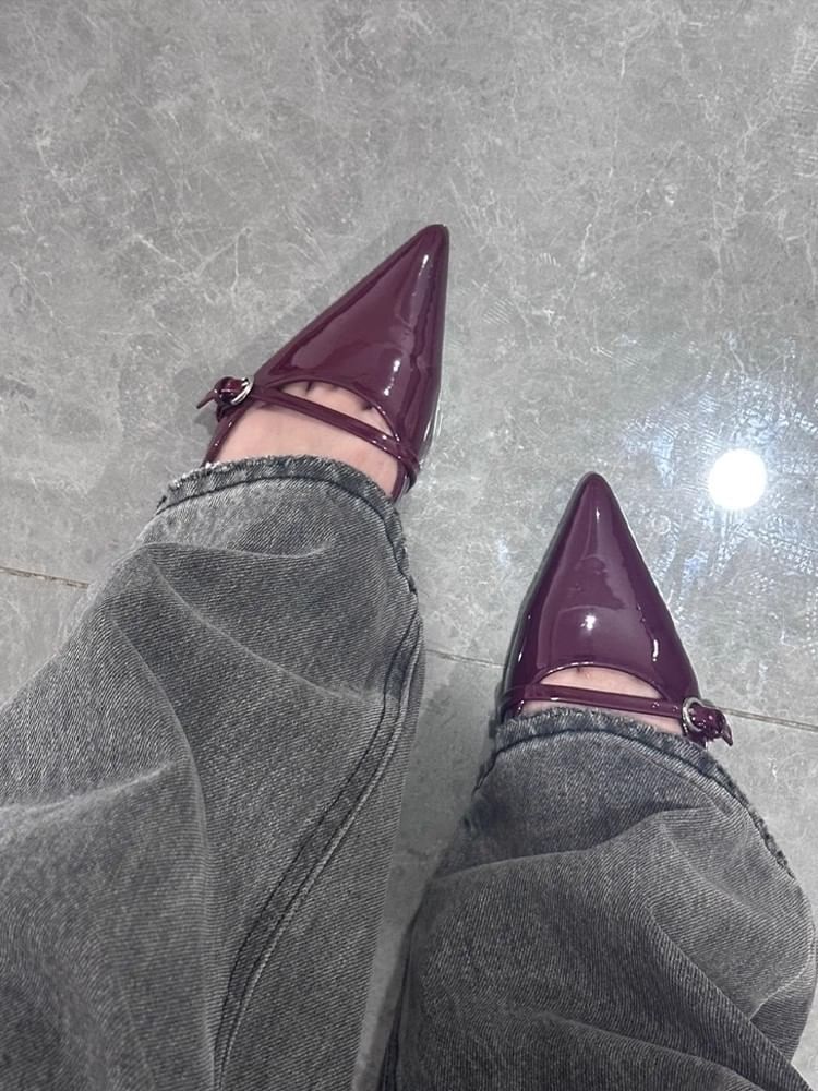 Low Buckle Pumps Stiletto Heel