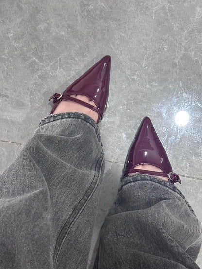 Low Buckle Pumps Stiletto Heel