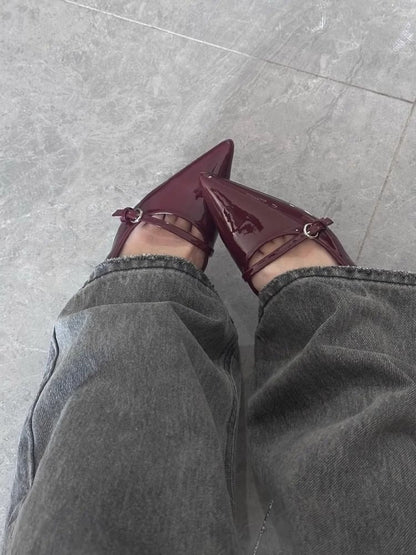 Low Buckle Pumps Stiletto Heel