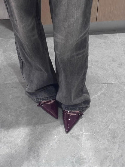 Low Buckle Pumps Stiletto Heel