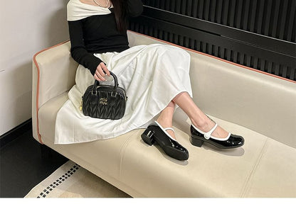 Contrast Block Mary Trim Heel Pumps Jane