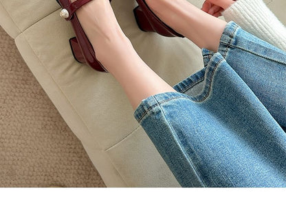 Round Jane Mary Block Toe Heel Pumps