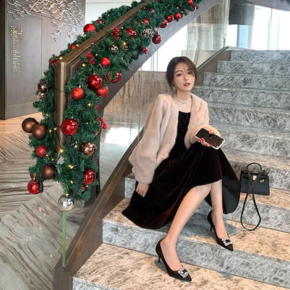 Pointed Heel Kitten Rhinestone Pumps