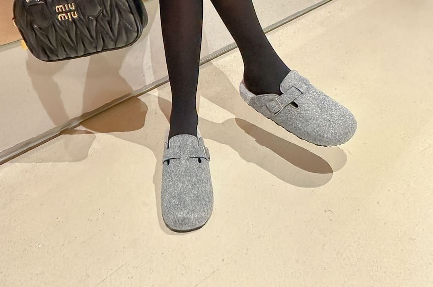 Mules Buckled Slip-Ons /