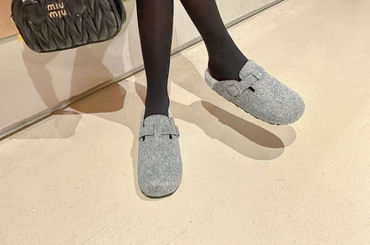 Mules Buckled Slip-Ons /