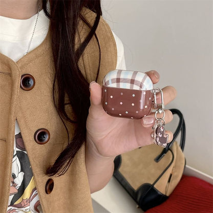 Charm Pro / Earphone Polka Set Skin AirPods Case Plaid Dot