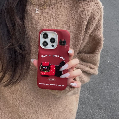 Case Phone Cat Embroidered