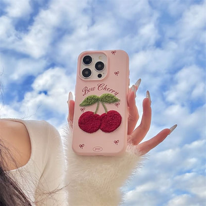 Case Cherry Phone Embroidered
