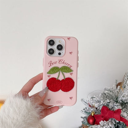 Case Cherry Phone Embroidered