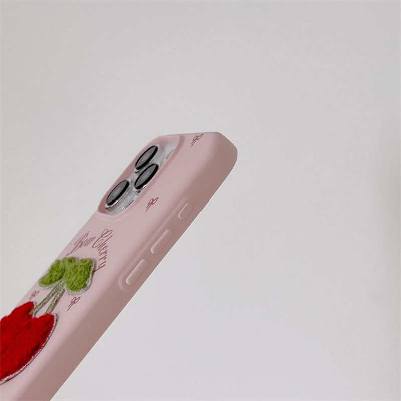 Case Cherry Phone Embroidered