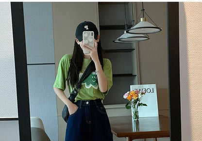 Plain Waist High Shorts Denim