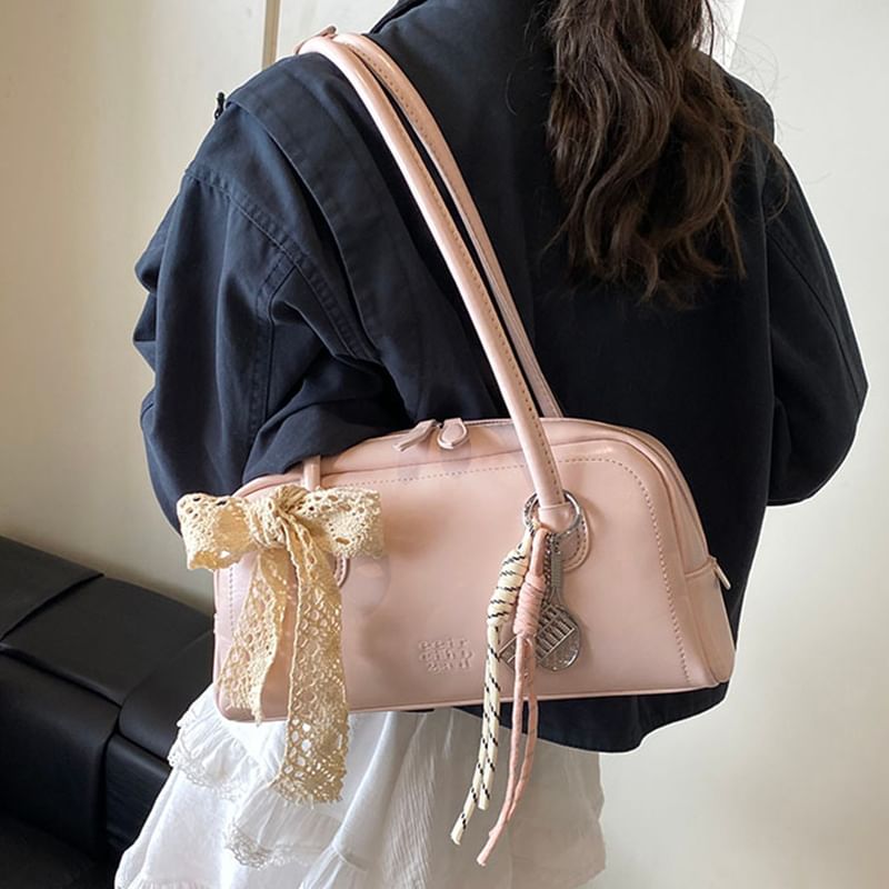 Bowler Leather Lettering Faux Bag