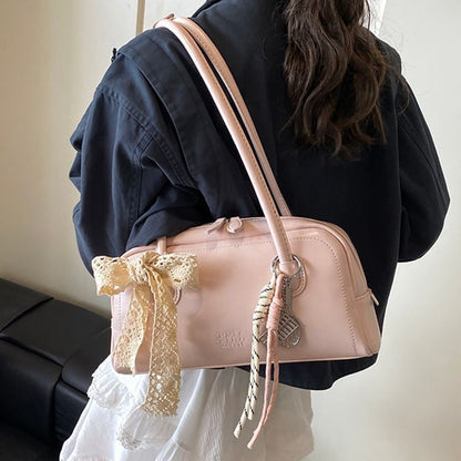 Bowler Leather Lettering Faux Bag