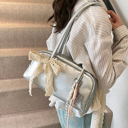 Bowler Leather Lettering Faux Bag