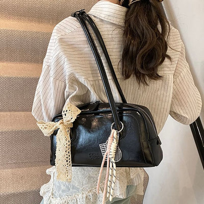 Bowler Leather Lettering Faux Bag