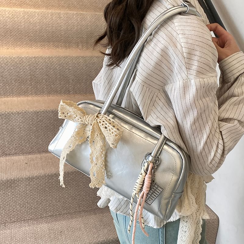 Bowler Leather Lettering Faux Bag