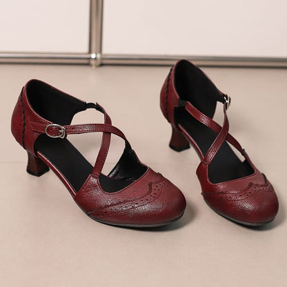 Brogue Sandals D'Orsay Low Heel