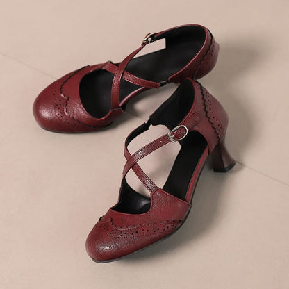 Brogue Sandals D'Orsay Low Heel