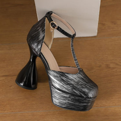 Chunky Platform D'Orsay Heel Sandals