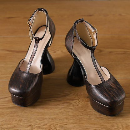 Chunky Platform D'Orsay Heel Sandals