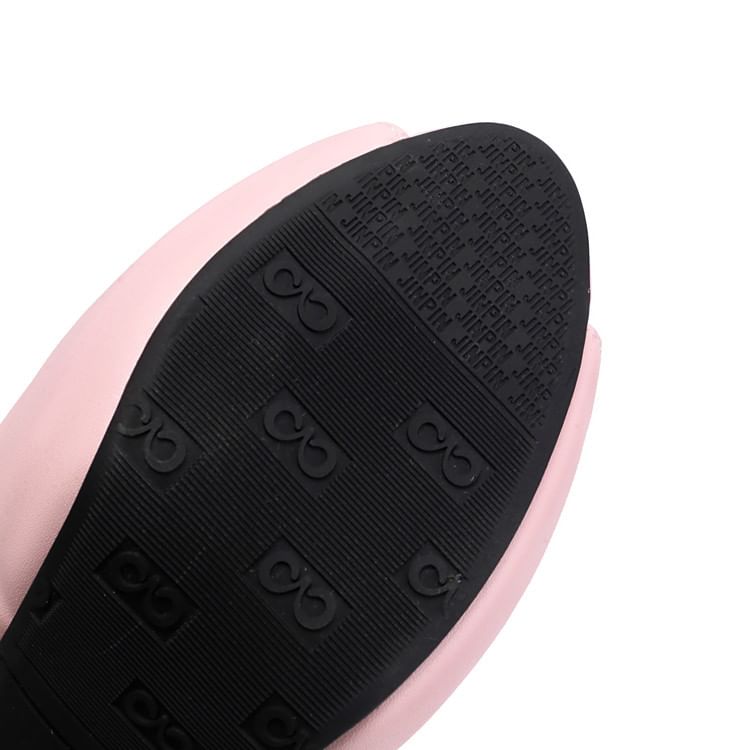 Trim High Ruffle Heel Sandals Pearl Faux